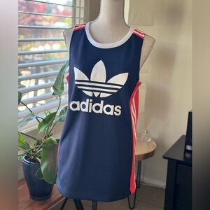 Adidas Navy, Red and White Tank Top. Size M, Excellent condition.